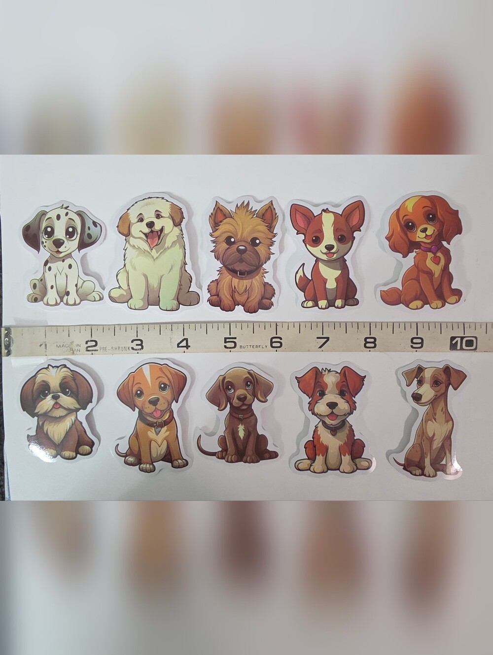 Cute Dog Sticker Sheet — Assorted Cartoon Puppies - Lot Of Ten